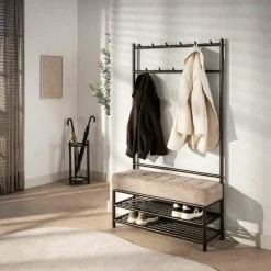 WoonStijl Garderobebank Luno 6+5 haken bruin Discount