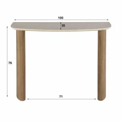 WoonStijl Hal-/kaptafel Romano Curvo Keramiek travertin Outlet