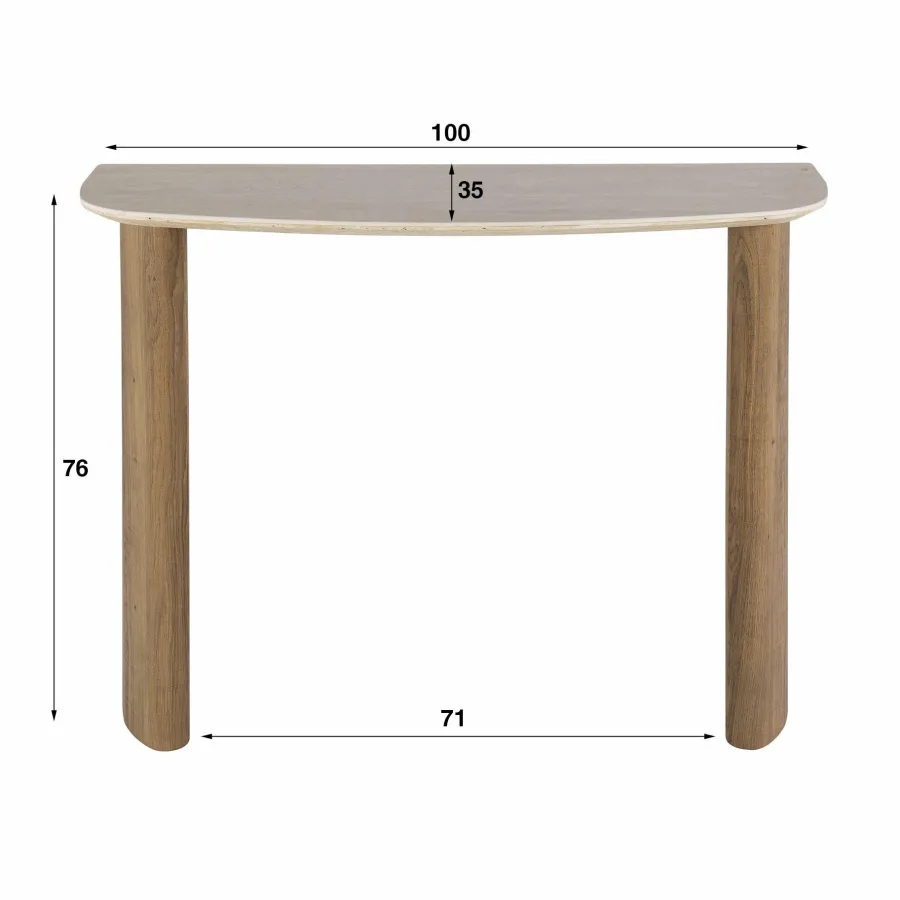 WoonStijl Hal-/kaptafel Romano Curvo Keramiek travertin Outlet