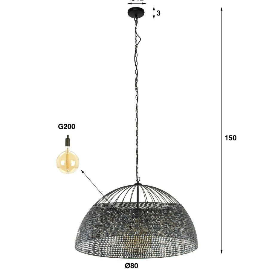 WoonStijl Hanglamp Ø80 armor Outlet