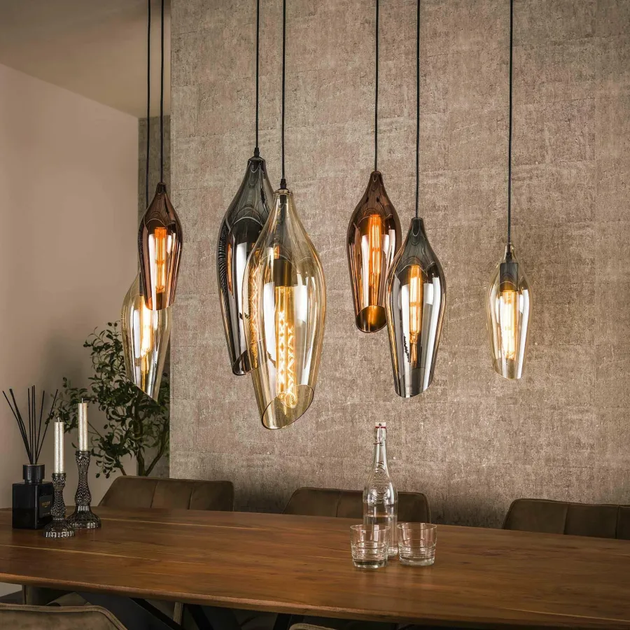 WoonStijl Hanglamp 4+3 cocoon mix glass Sale