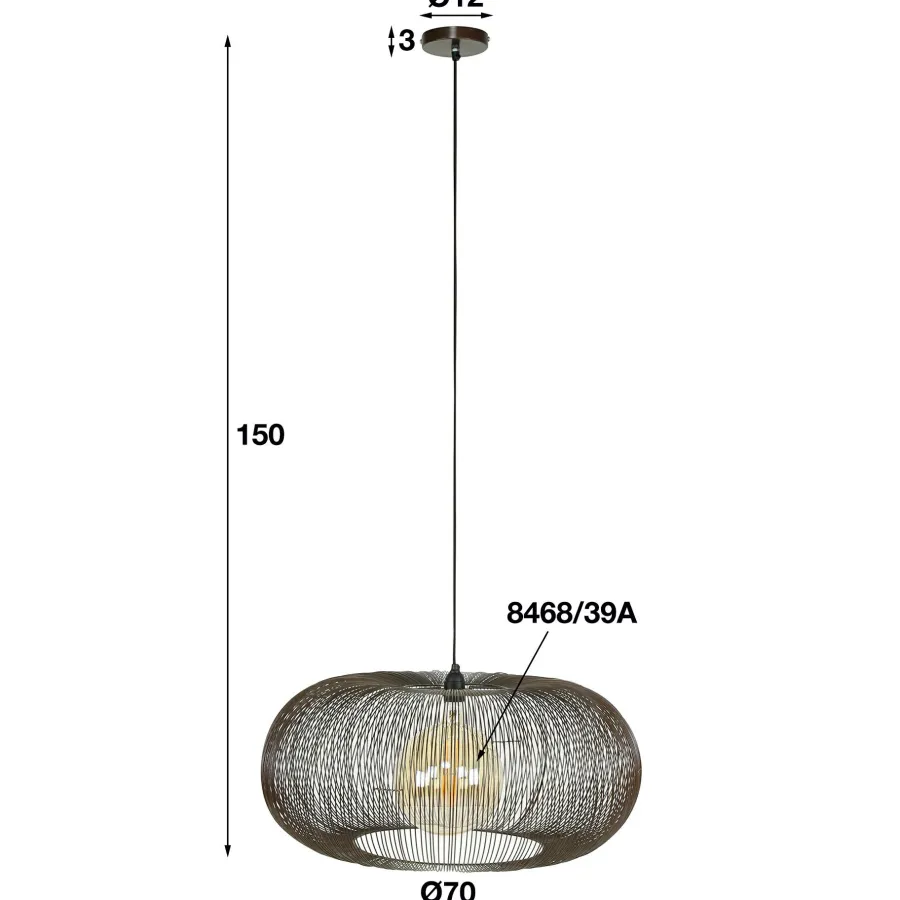 WoonStijl Hanglamp Ø70 copper twist Discount