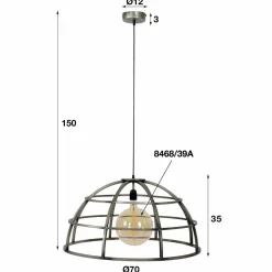 WoonStijl Hanglamp Ø70 dome / Oud zilver Sale