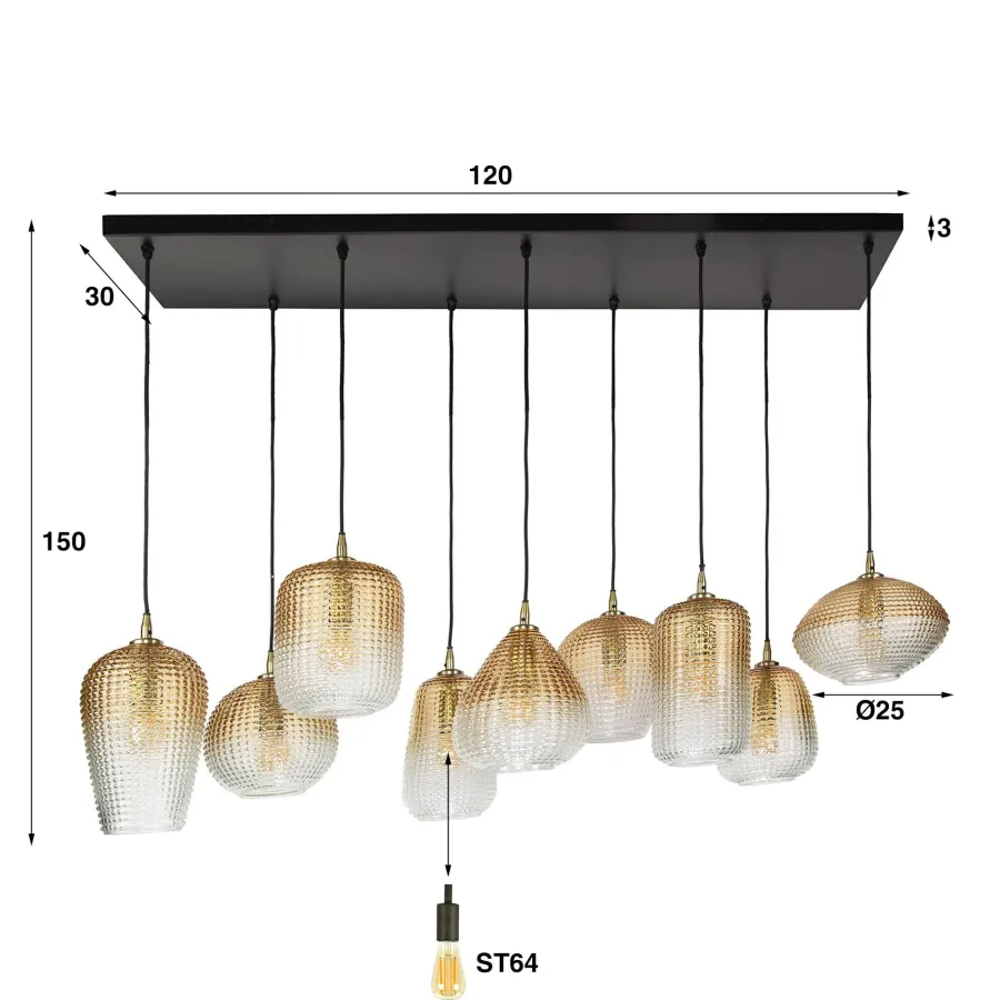 WoonStijl Hanglamp 5+4 dot pattern