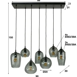 WoonStijl Hanglamp 4+3 hexagon mix Clearance