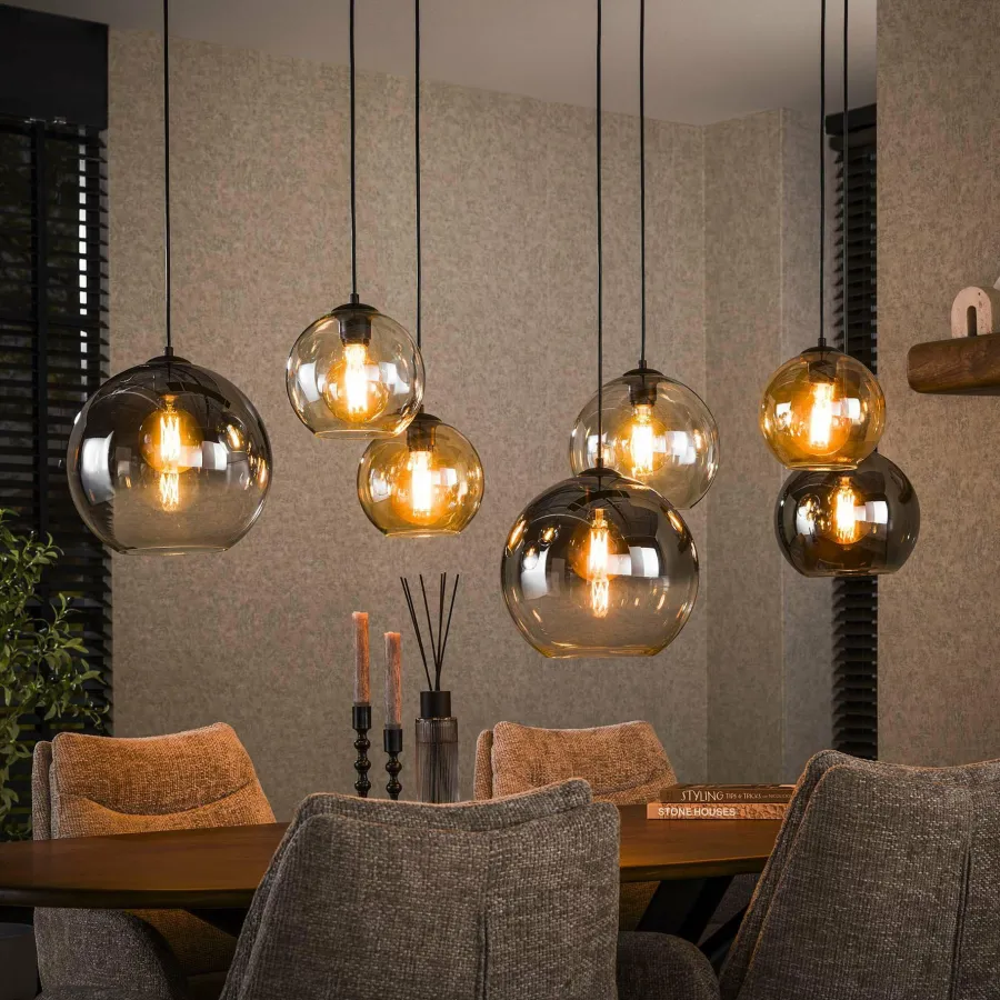 WoonStijl Hanglamp 4+3 multi globe XL Hot