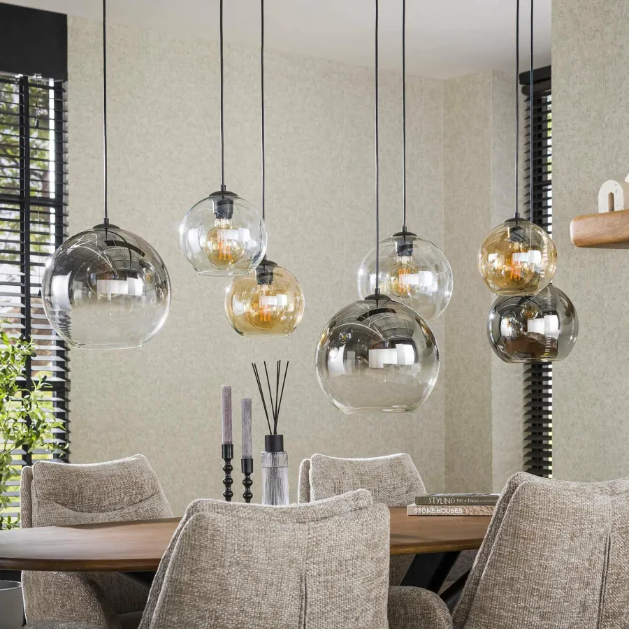 WoonStijl Hanglamp 4+3 multi globe XL Hot