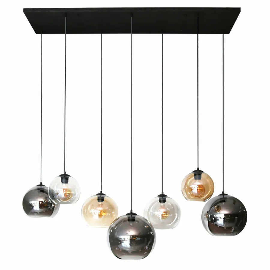 WoonStijl Hanglamp 4+3 multi globe XL Hot