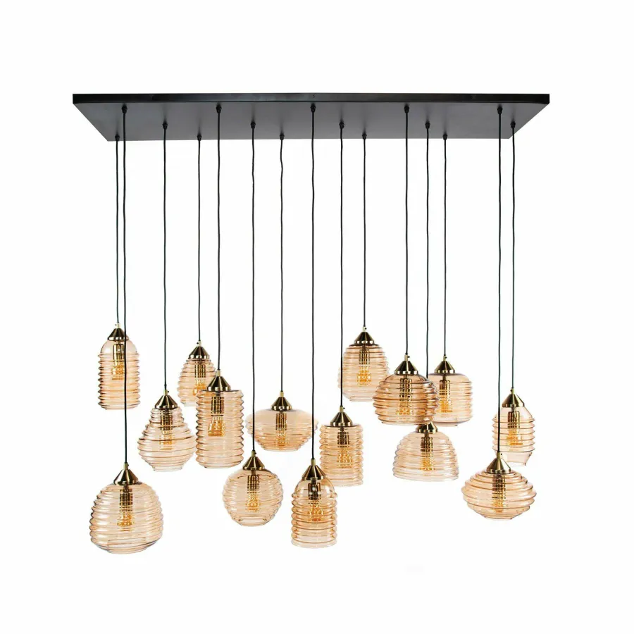 WoonStijl Hanglamp 5+5+5 rib glass Sale