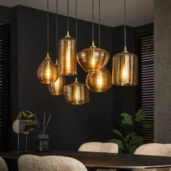 WoonStijl Hanglamp 4+3 stripe glass horizontal