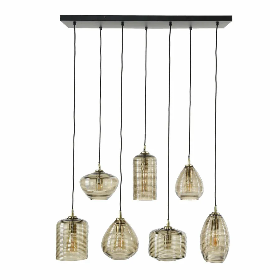 WoonStijl Hanglamp 4+3 stripe glass horizontal
