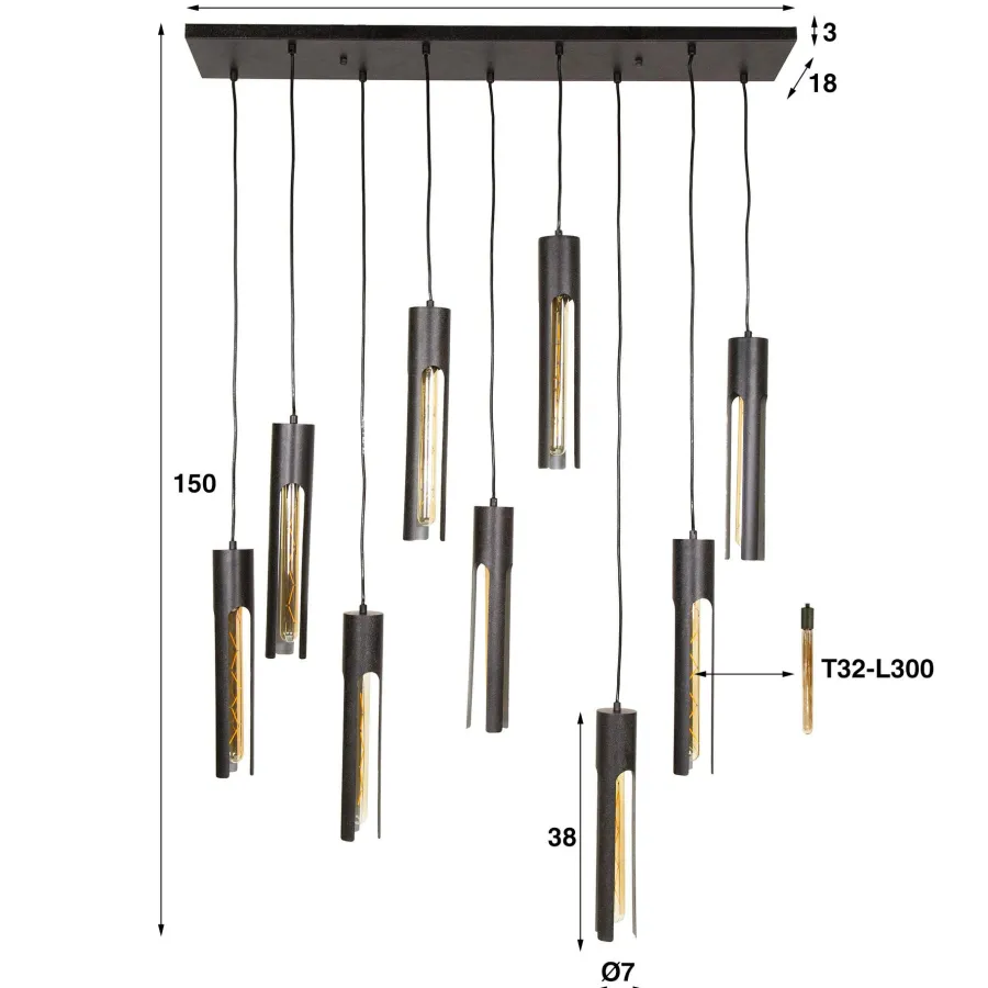 WoonStijl Hanglamp 5+4 tube Discount