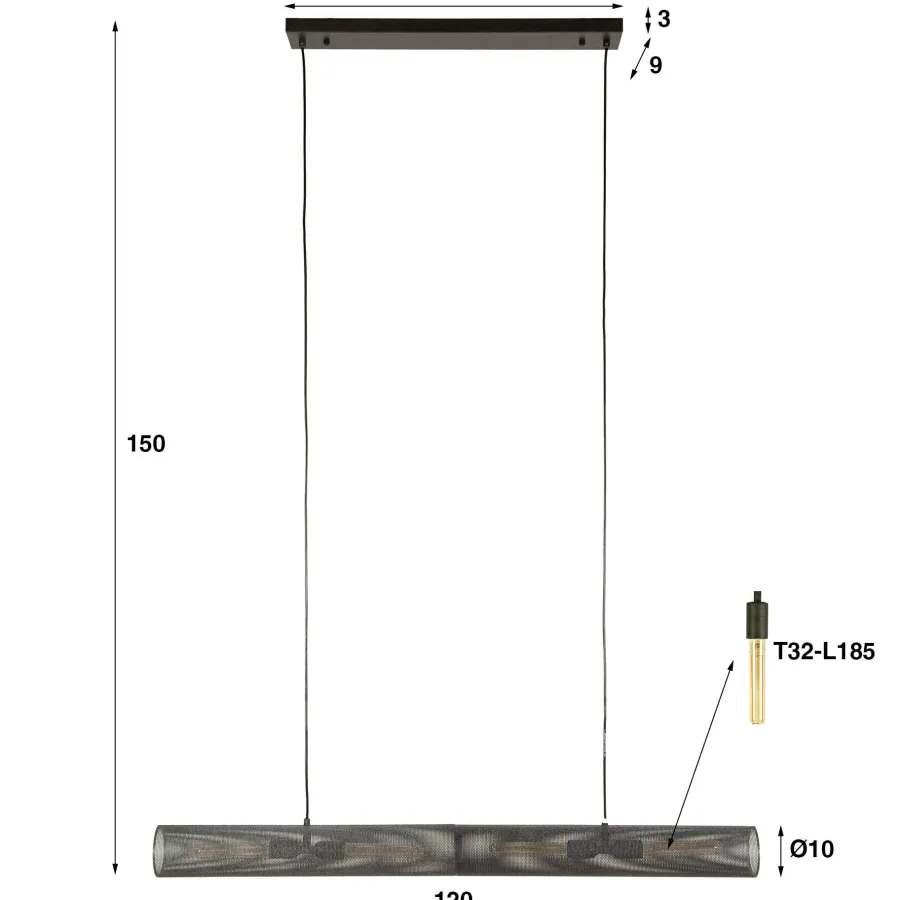 WoonStijl Hanglamp 120 tube mesh Clearance