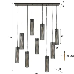 WoonStijl Hanglamp 5+4 tube mesh Discount