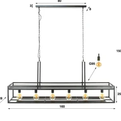 WoonStijl Hanglamp Decorate met 6 lampen Clearance