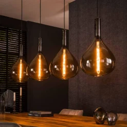 WoonStijl Hanglamp Drop smoke glass met 4 lampen Sale