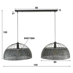 WoonStijl Hanglamp 2L armor Ø60 Online