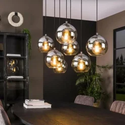WoonStijl Hanglamp 4+3L bubble shaded