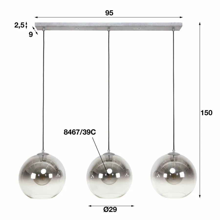 WoonStijl Hanglamp 3L bubble shaded Discount