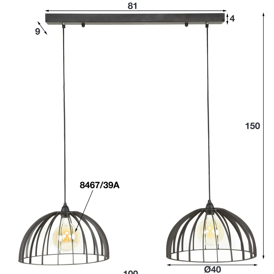 WoonStijl Hanglamp 2L capitol New