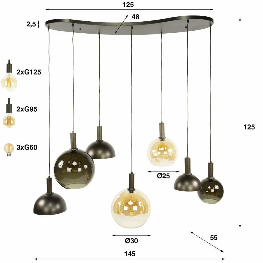 WoonStijl Hanglamp 4+3L Cluster Best