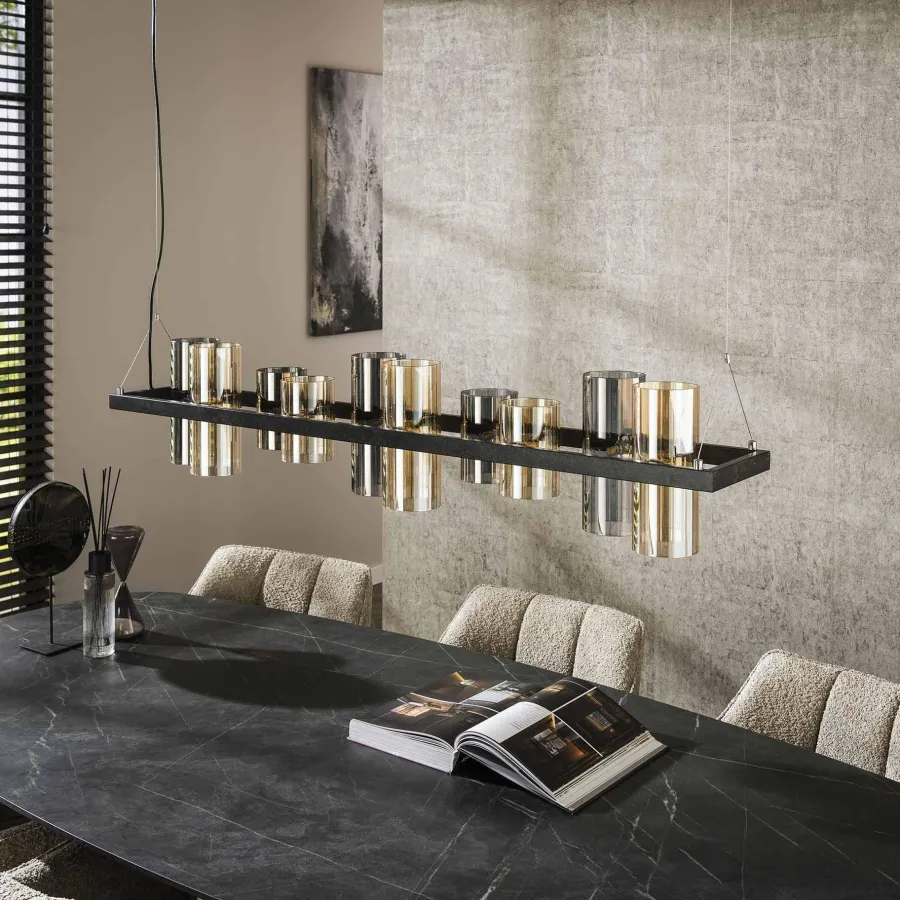 WoonStijl Hanglamp 10L cylinder mixed glass Hot