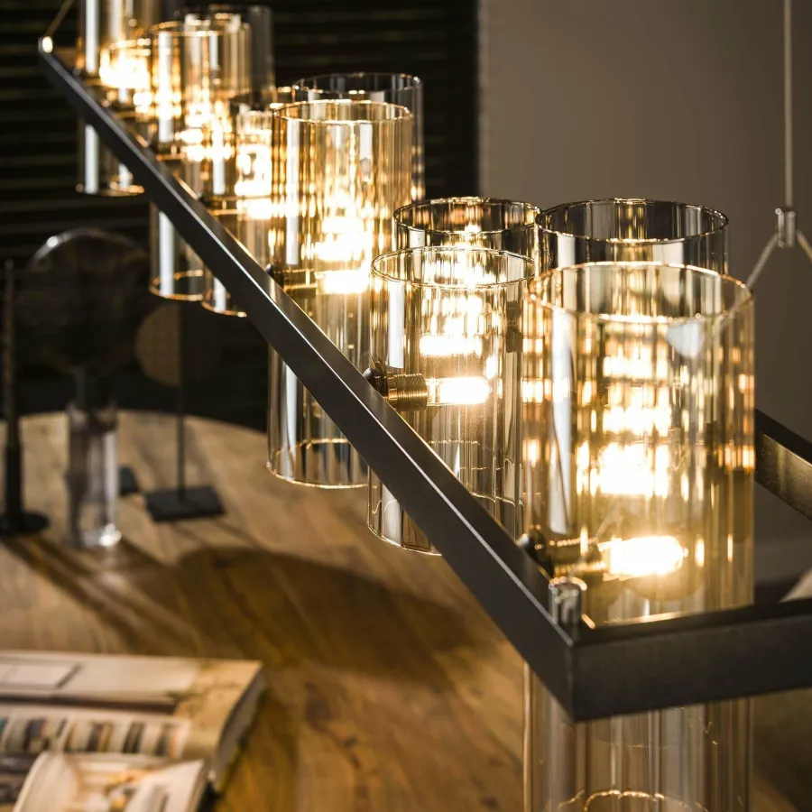WoonStijl Hanglamp 14L cylinder mixed glass Clearance