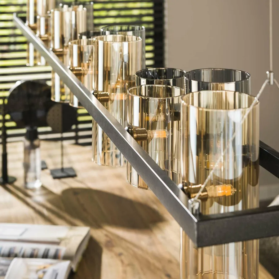 WoonStijl Hanglamp 14L cylinder mixed glass Clearance
