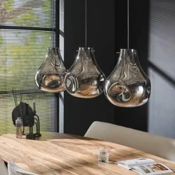 WoonStijl Hanglamp 3L dent glass Hot