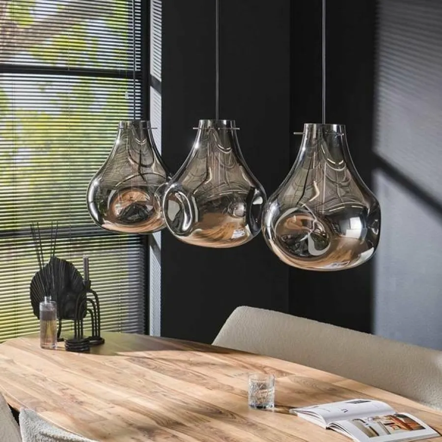WoonStijl Hanglamp 3L dent glass Hot