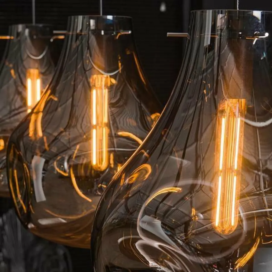 WoonStijl Hanglamp 3L dent glass Hot