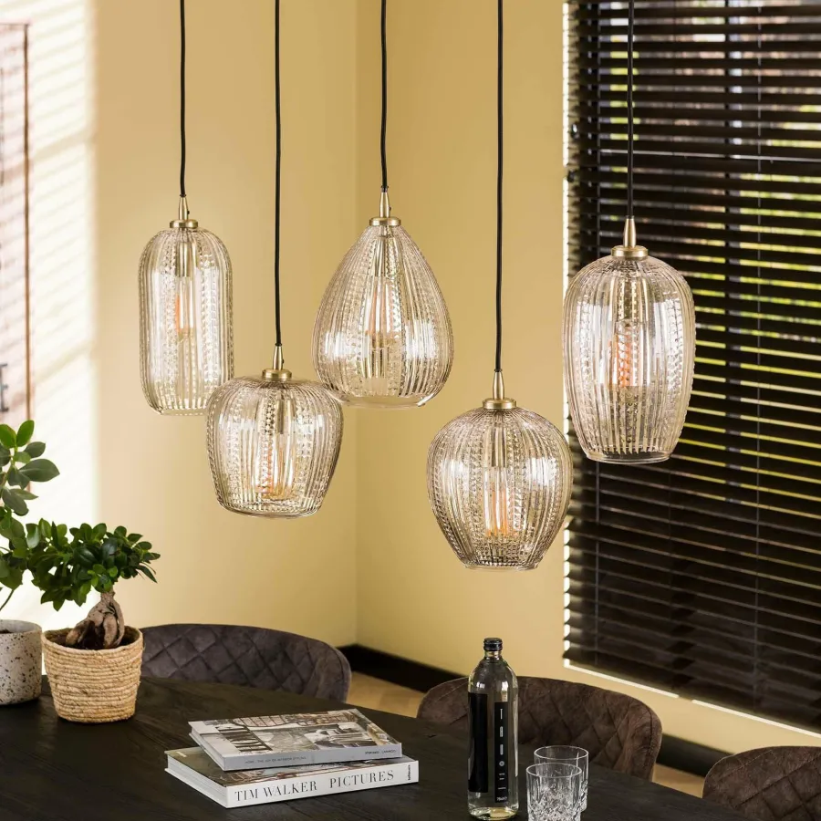 WoonStijl Hanglamp 5L diamond grain mix
