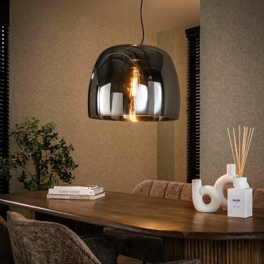 WoonStijl Hanglamp 1L drift XL glass Smoke