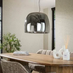 WoonStijl Hanglamp 1L drift XL glass Smoke