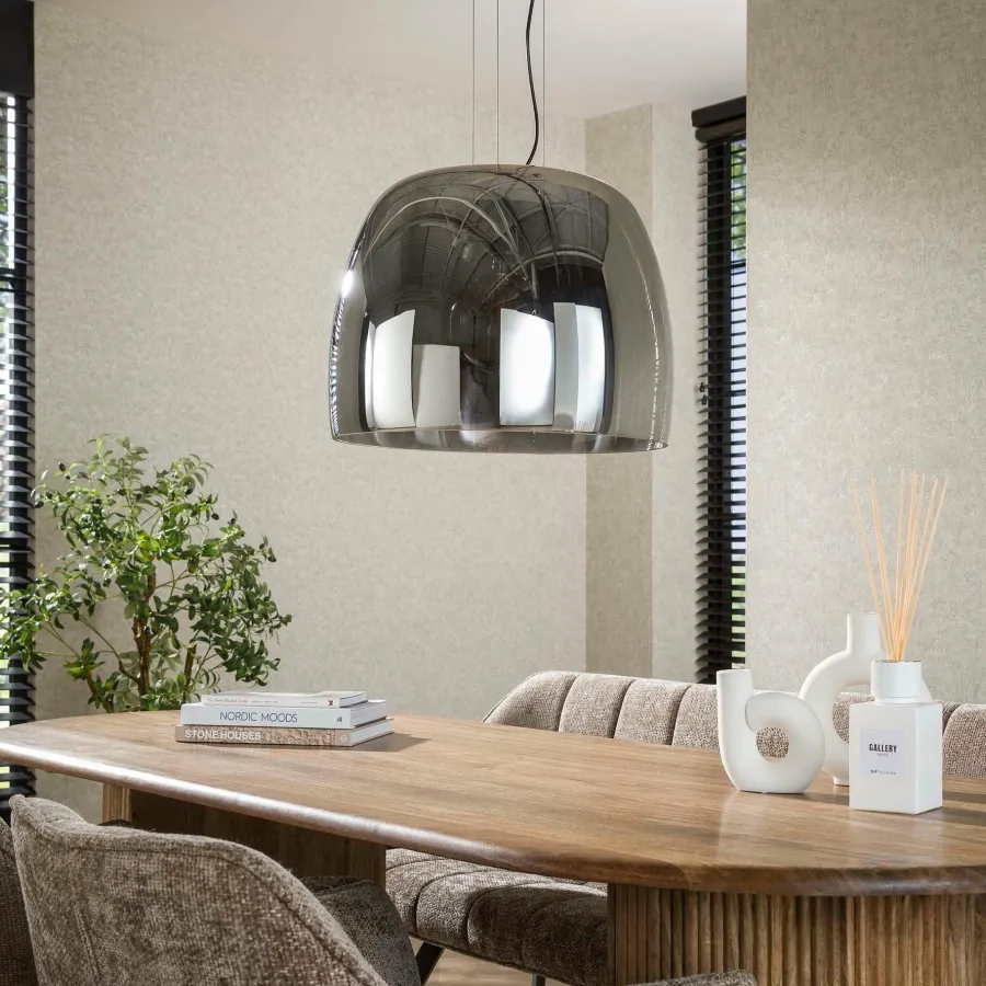 WoonStijl Hanglamp 1L drift XL glass Smoke