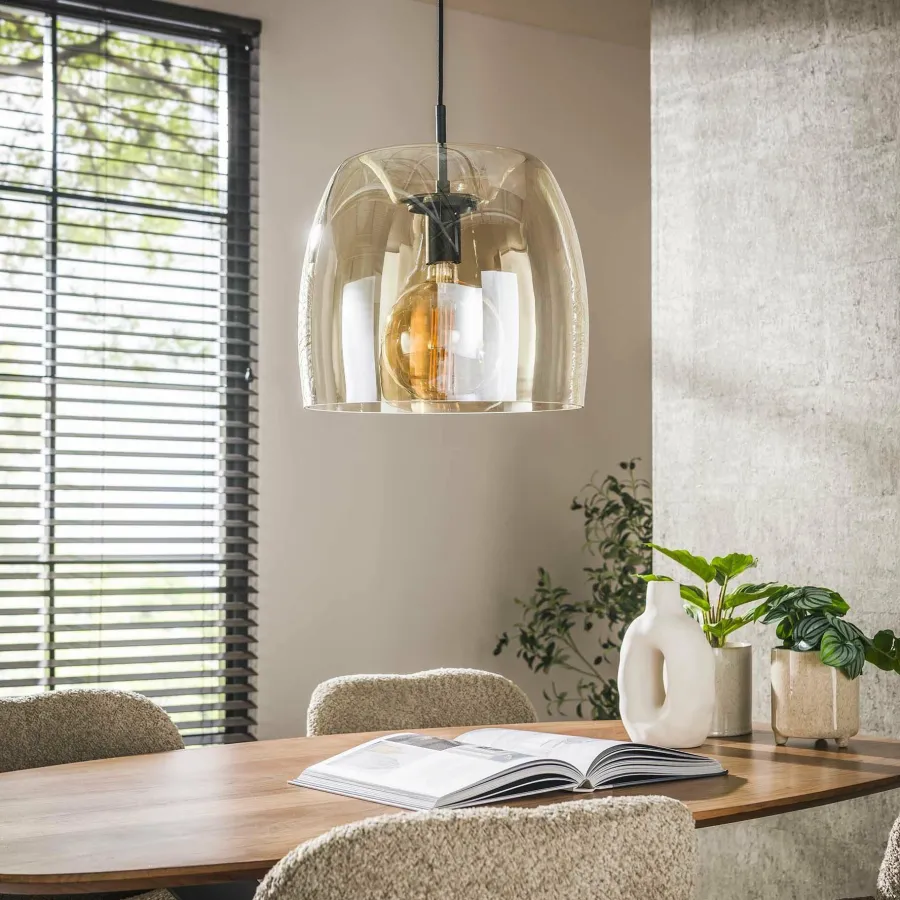 WoonStijl Hanglamp 1L drift glass Amber Discount