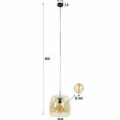 WoonStijl Hanglamp 1L drift glass Smoke grey Outlet
