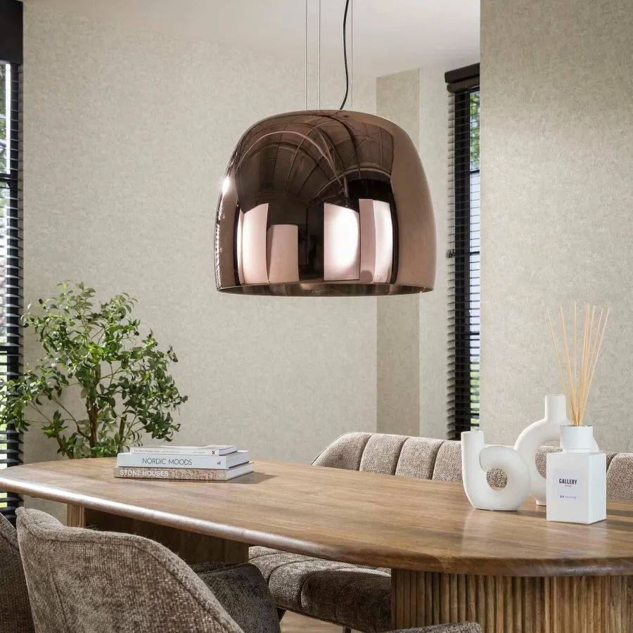 WoonStijl Hanglamp 1L drift XL glass Koper New