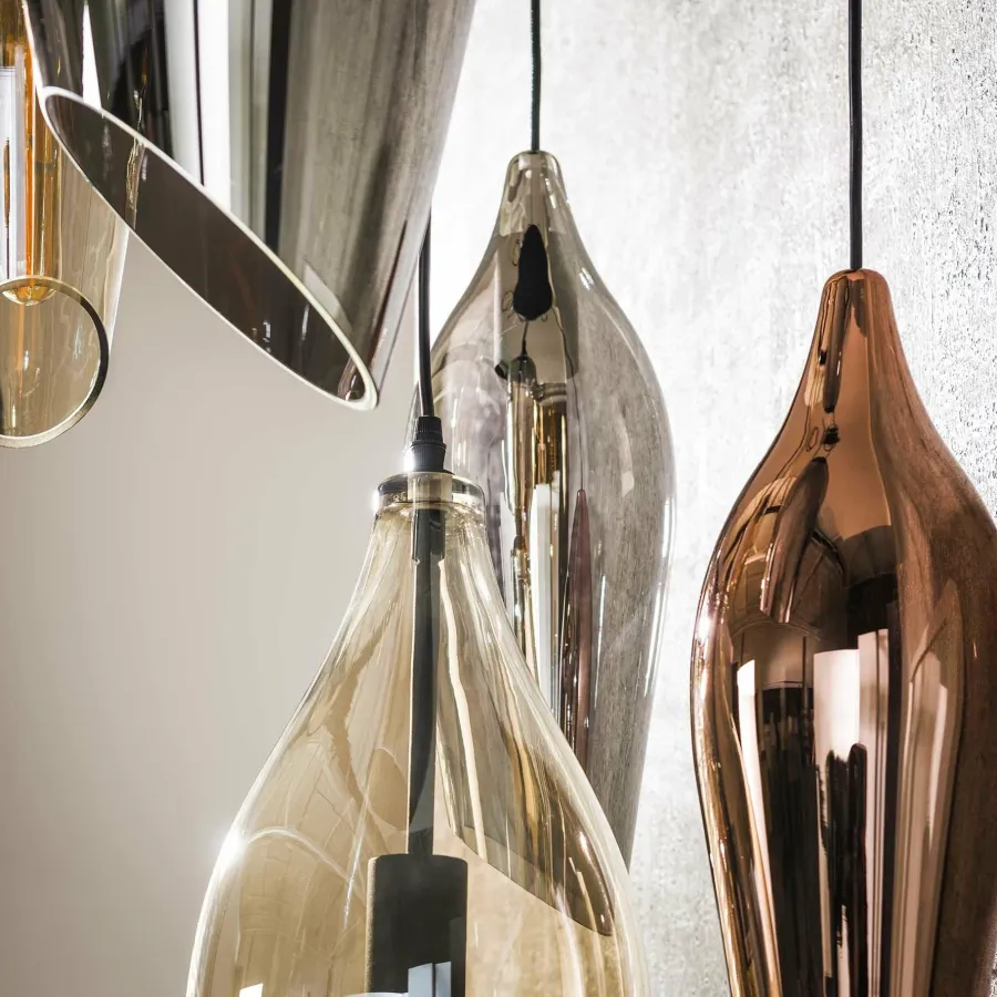 WoonStijl Hanglamp 5L getrapt cocoon mix glass Best