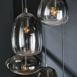 WoonStijl Hanglamp 5L getrapt mix glass shaded Online