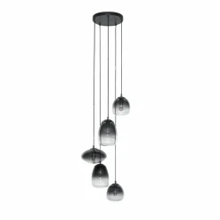 WoonStijl Hanglamp 5L getrapt mix glass shaded Online