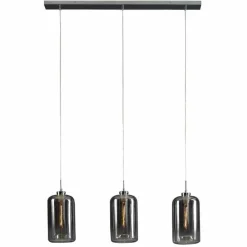 WoonStijl Hanglamp 3L Glass Metallic Grey Sale