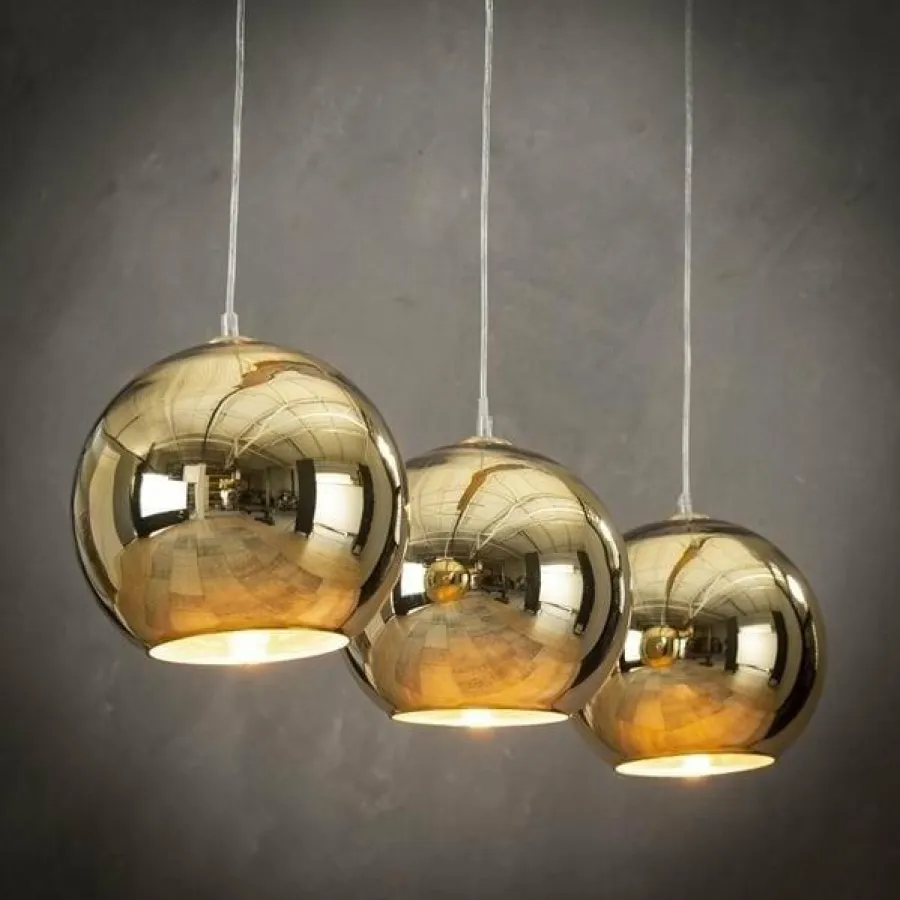 WoonStijl Hanglamp 3L Globe koper
