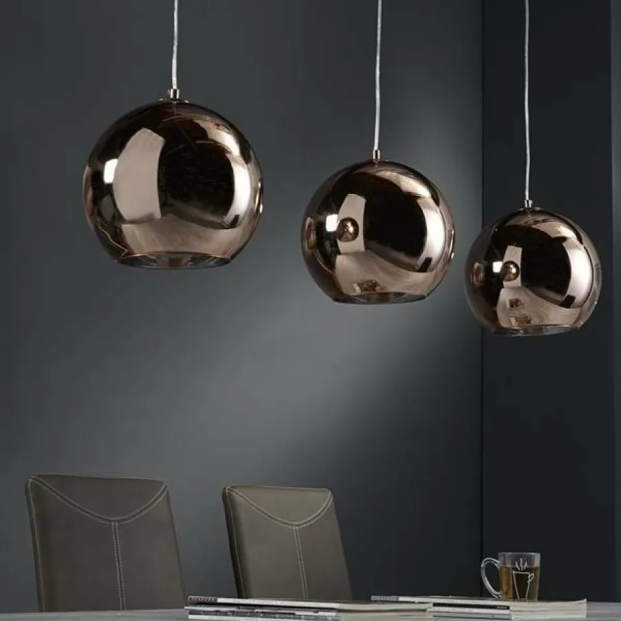 WoonStijl Hanglamp 3L Globe koper