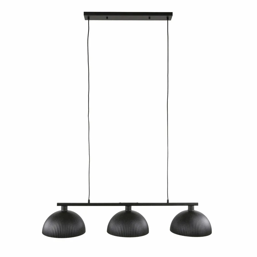 WoonStijl Hanglamp 3L halfronde kap-ribbel