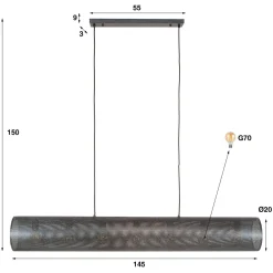 WoonStijl Hanglamp 7L koker XL mesh Clearance
