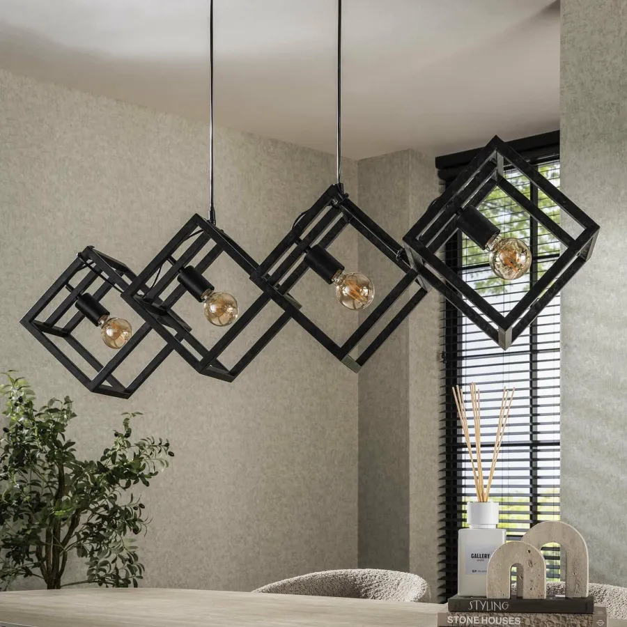 WoonStijl Hanglamp 4L kubus New