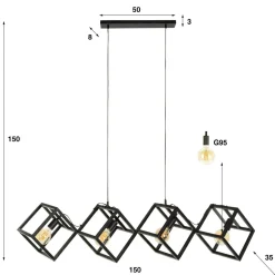 WoonStijl Hanglamp 4L kubus New