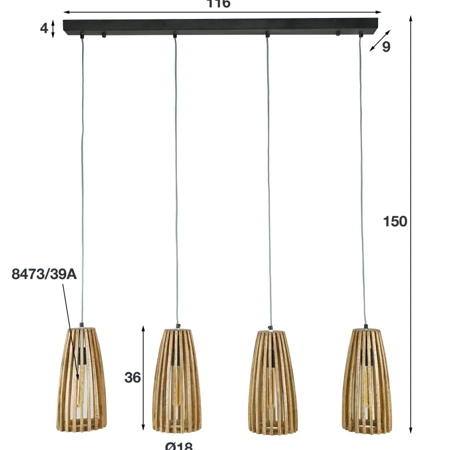 WoonStijl Hanglamp 4L launch Clearance
