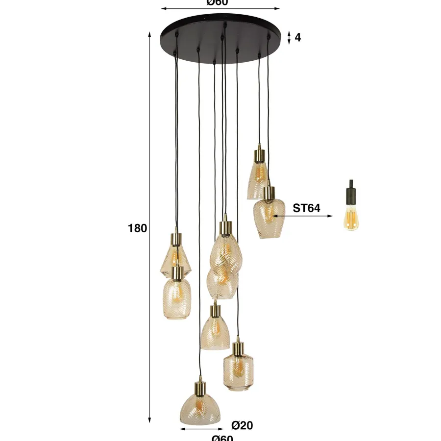 WoonStijl Hanglamp 9L leaf getrapt Best